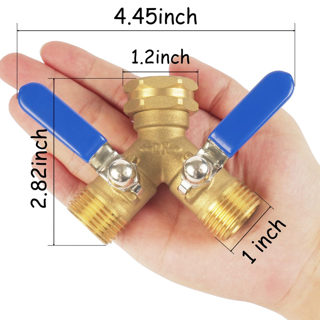 Hose Splitter 2 Way Heavy Duty, Full Flow Garden Hose Splitter