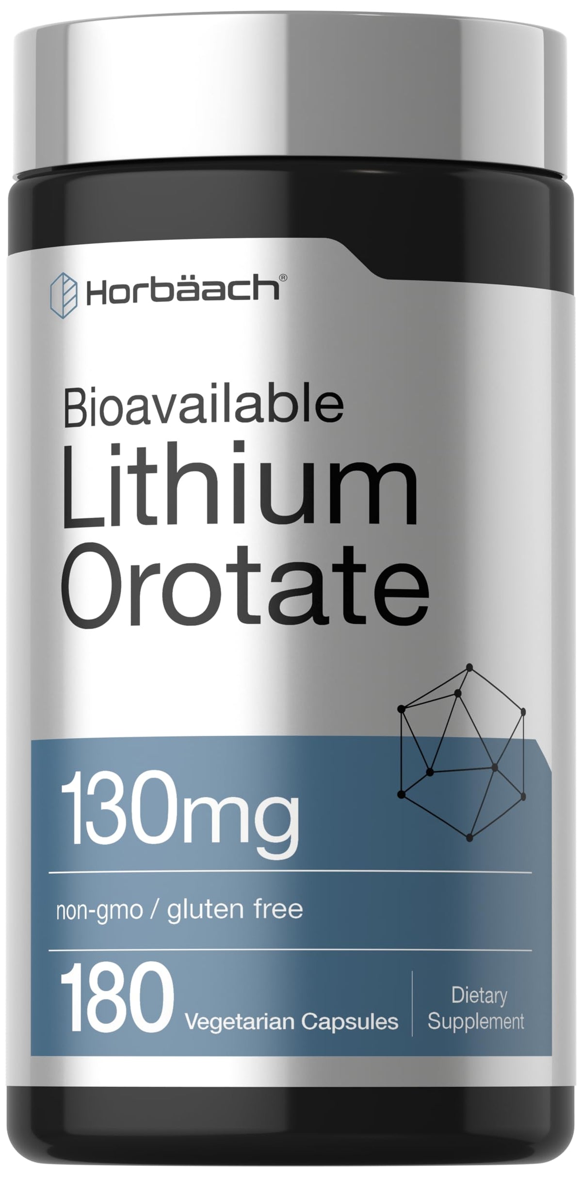 Horbäach Lithium Orotate 130mg | 180 Capsules