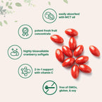 Micro Ingredients Cranberry Supplement for Women | 300 Softgels with Vitamin C & MCT Oil | Cranberry Pills for Women Support Urinary Tract Health*
