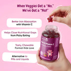 maxmedix Kids Iron with Vitamin C Gummies |120 Count, 4 Month Supply, Vegan