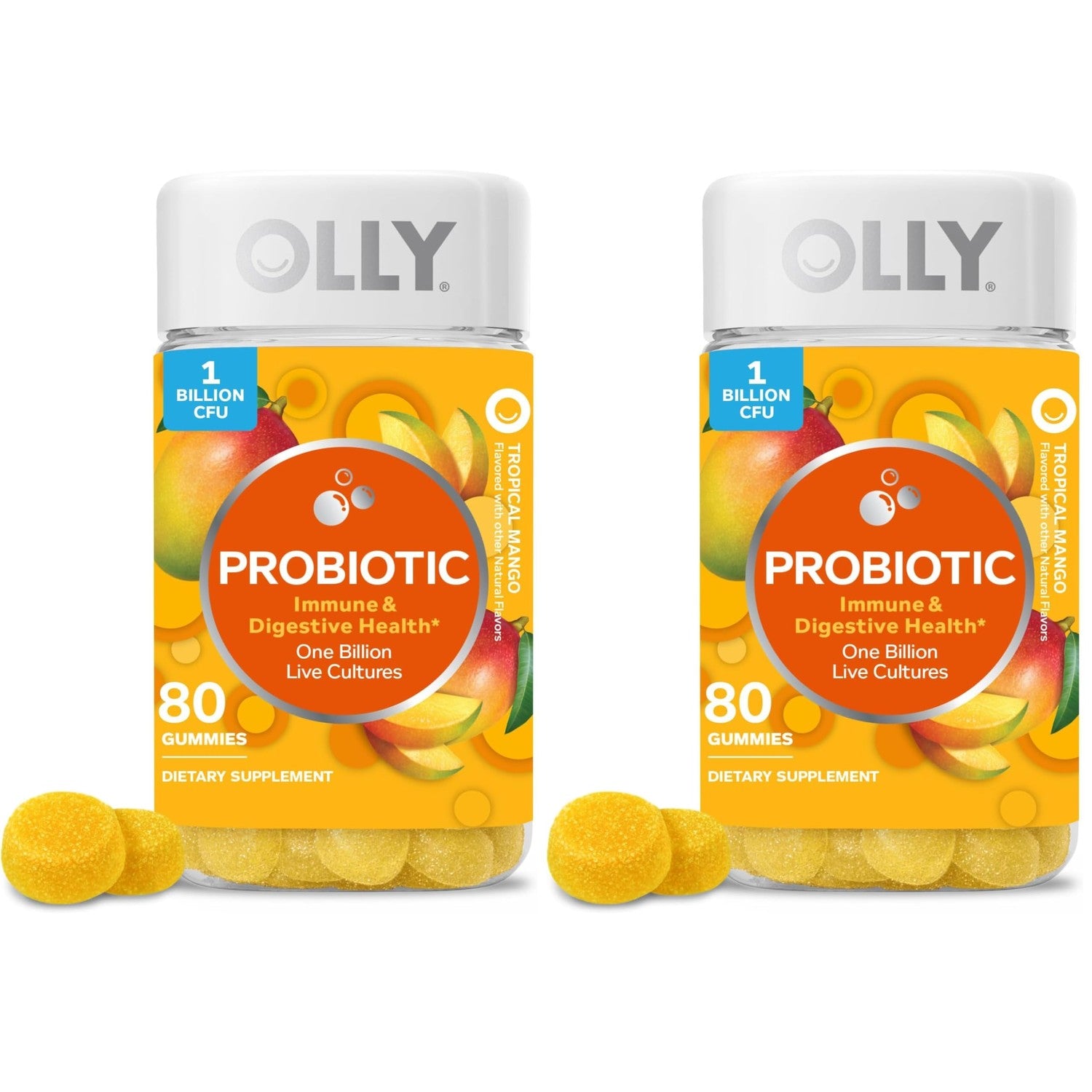 OLLY Probiotic Gummy, Immune System & Digestive Support*, Mango - 50 Count
