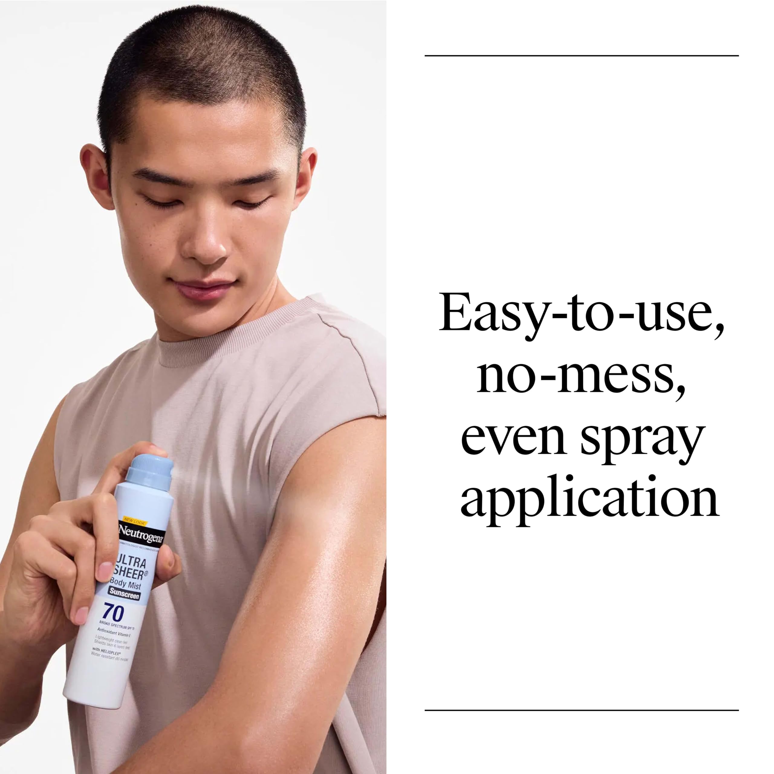 Neutrogena Ultra Sheer Dry Touch Sunscreen Spray, SPF 70, 3 x 5 oz | Broad Spectrum UVA/UVB Protection, Lightweight Spray, Water-Resistant up to 80 Minutes, PABA-, & Oxybenzone-Free