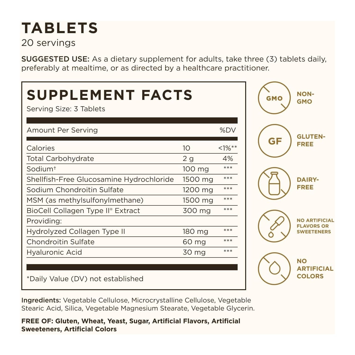 Buy now Solgar Glucosamine Hyaluronic Acid Chondroitin MSM (Shellfish-Free), 60 Tablets - Joint Support & Comfort - Supports Active Lifestyles - Non-GMO, Gluten Free, Dairy Free - 20 Servings at indiglob india