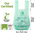 1.6 Gallon Tie Handles Compost Trash Bags 120 Food Scrap Bags, Compostable Kitchen Waste Bags with Europe EN13432 & ASTM D6400 Certified