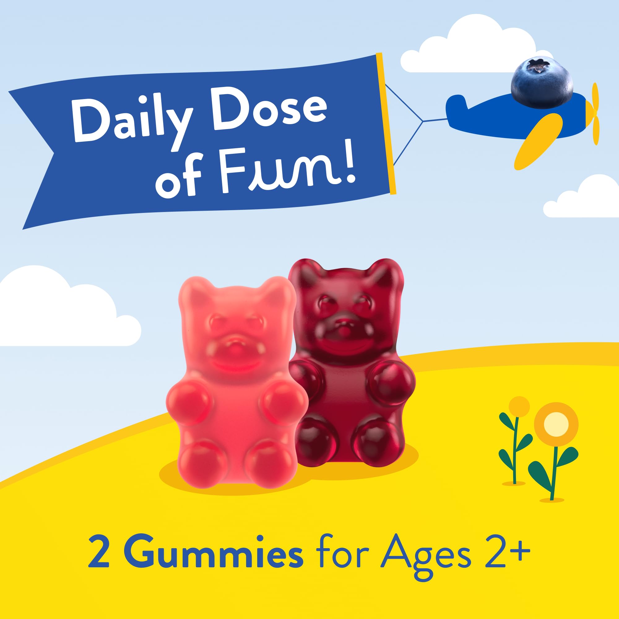 L'il Critters Kids Fiber Gummy Bears Supplement, 90 Count | Assorted Fruit Flavors | Gluten and Dairy-Free Supplement
