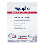 Aquaphor Advanced Therapy Repairing Foot Masks, 6 Masks x 0.7 FL OZ | Moisturizing Socks for Dry Feet, Hydrating Foot Care Treatment with Avocado Oil and Shea Butter, Paraben and Fragrance Free