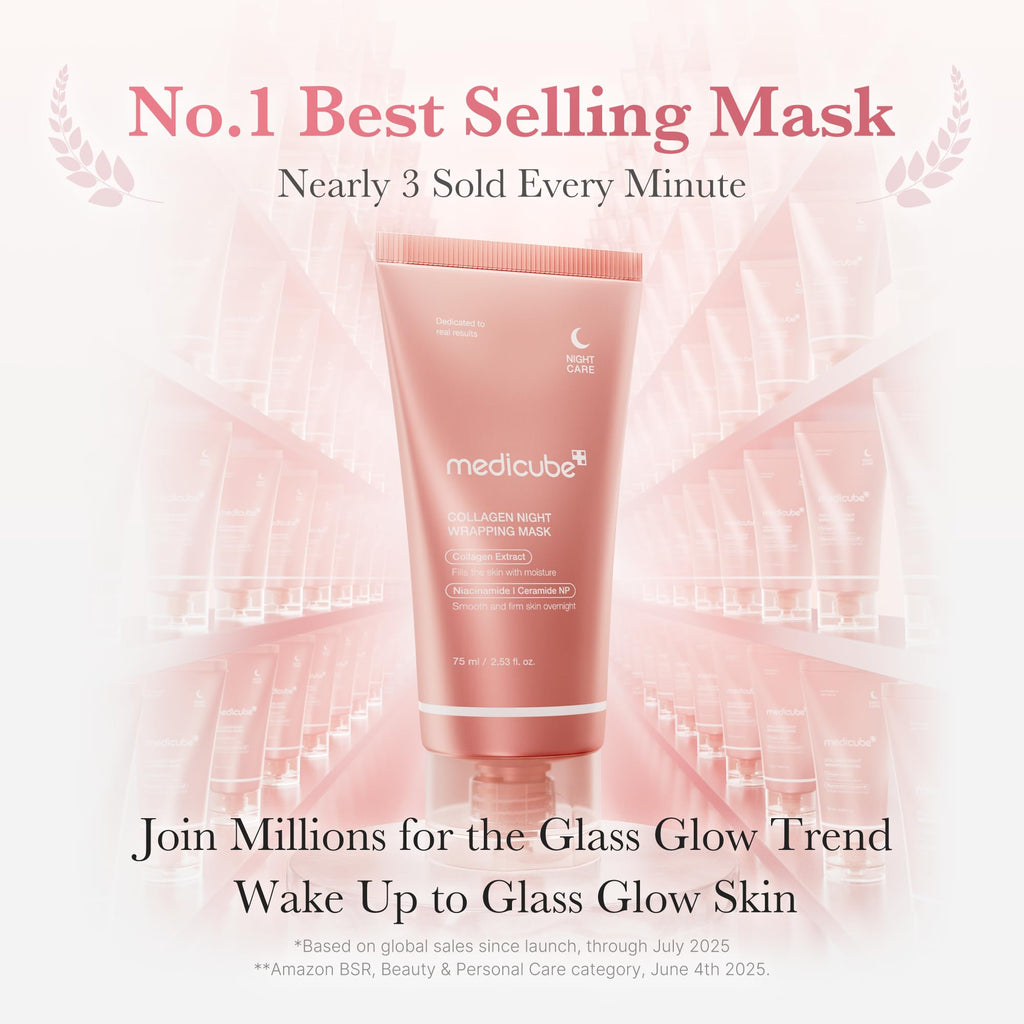 medicube Wrapping Mask Collagen - Overnight Peel Off Facial Mask | Elasticity & Hydration Care, Reduces Sagging & Dullness - Hydrolyzed Collagen For Glowing Skin, Korean Skin Care, 2.53 fl.oz
