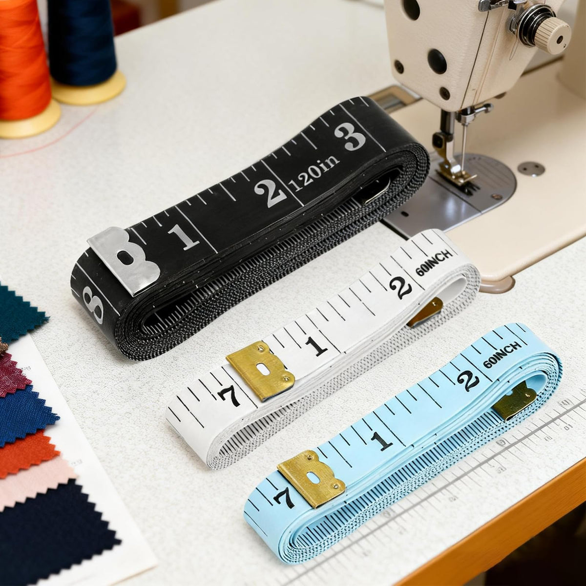 4 Pack Soft Tape Measure Body Measuring Tape, 120inch and 60inch Soft Fabric Measuring Tape Double-Sided Flexible Ruler for Weight Loss Fabric Sewing Tailor Cloth