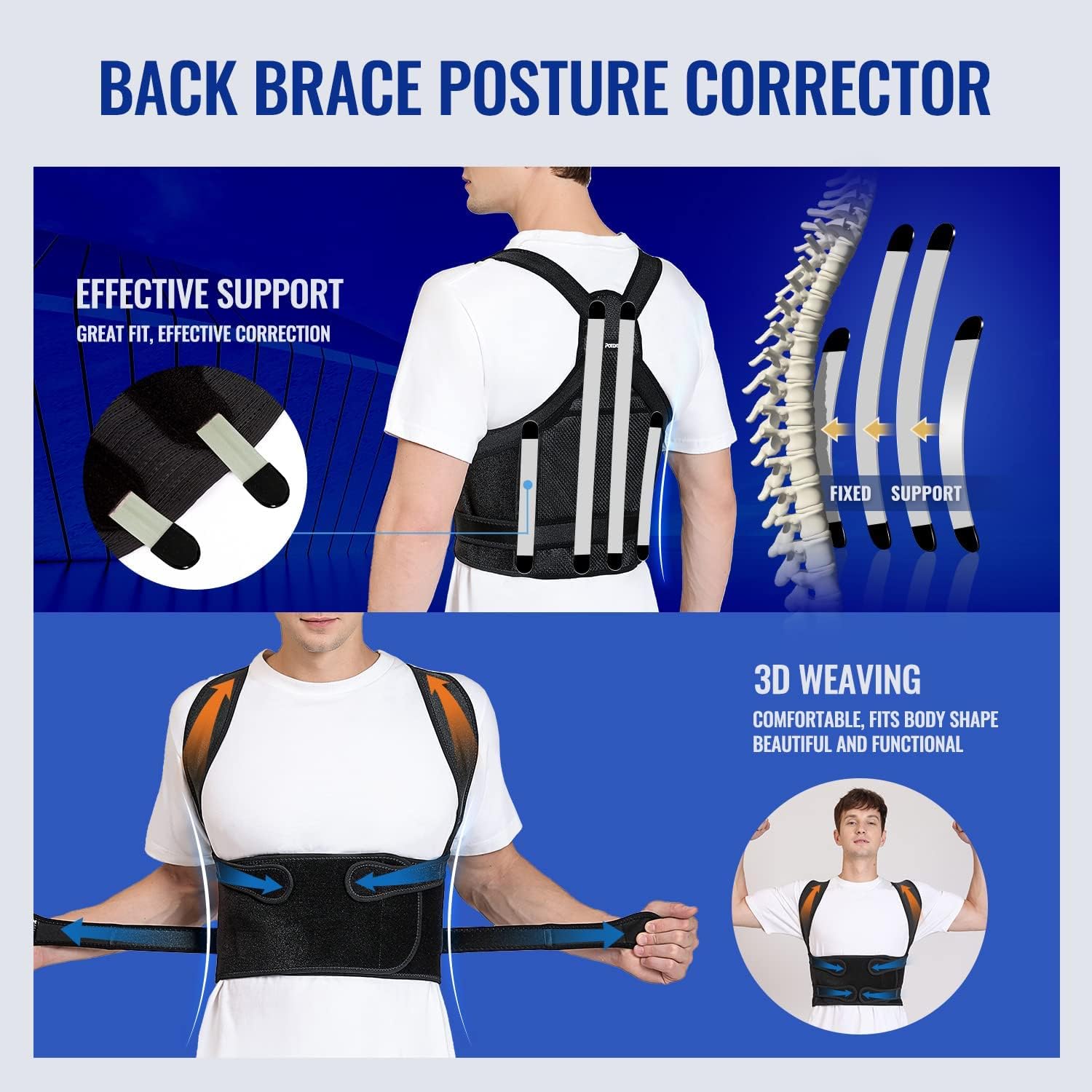 Buy now Posture Corrector for Women and Men, Adjustable Back Brace & Straightener for Scoliosis - Hunchback Correction - Back Pain/Spine Corrector/Back Support and Posture Trainer (Small) at indiglob india