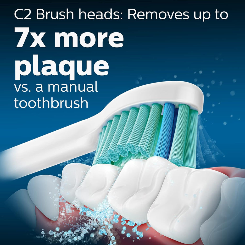 Buy now Philips Sonicare Genuine Toothbrush Head Variety Pack, C3 Premium Plaque Control and C2 Optimal Control, 3 Brush Heads, White, HX9023/69 at indiglob india