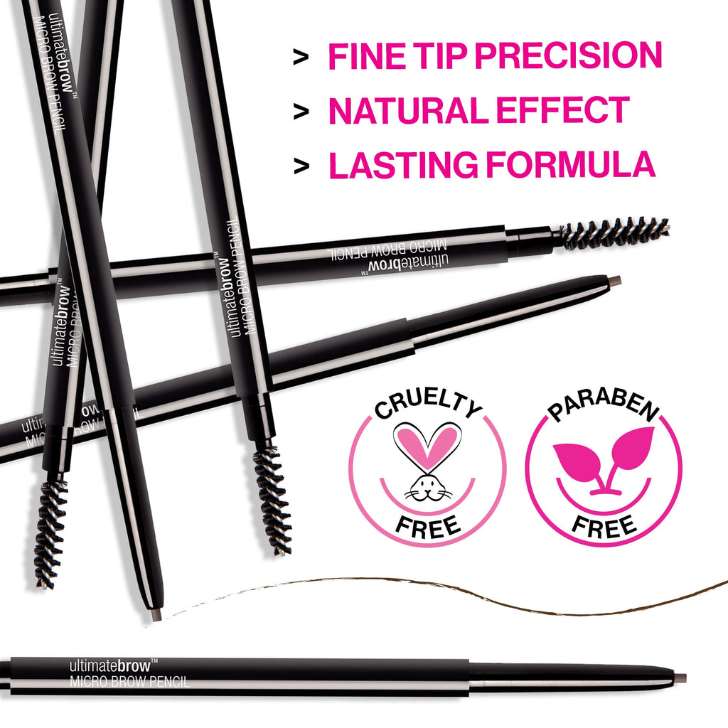 wet n wild Ultimate Brow Micro Eyebrow Retractable Pencil, Dark Brown, Ultra Fine 1.5mm Tip, Draws Tiny Brow Hairs