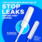 Tampax Pearl Tampons Multipack, with LeakGuard Braid, Super/Super Plus/Ultra Absorbency, Up to 100% Leak and Odor Free Protection, Unscented, 45 Count