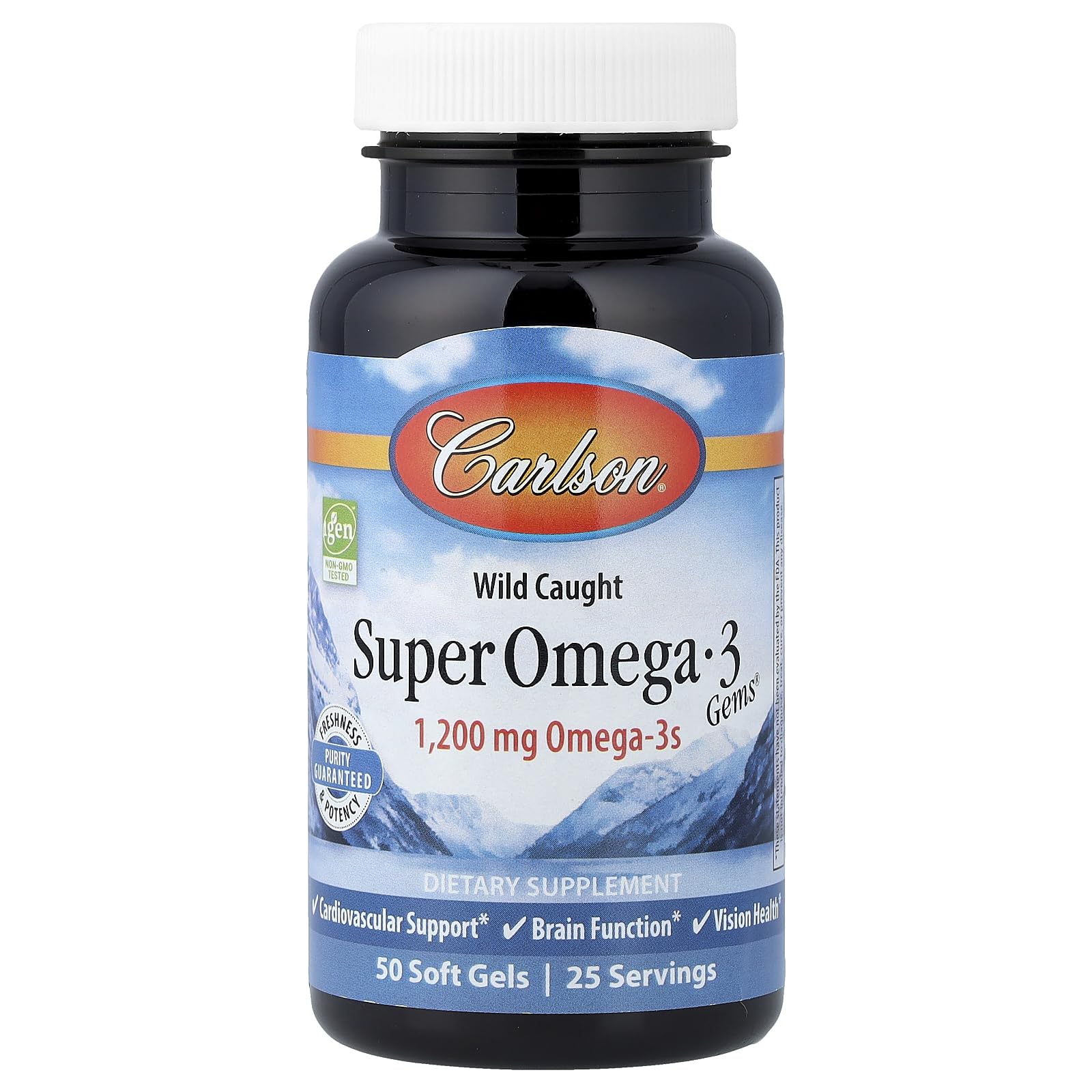 Carlson Super Omega-3 Gems, 1200 mg, Omega-3s, 100 + 30 Softgels | with EPA and DHA; Wild Caught Norwegian Fish Oil Supplement; Sustainably Sourced Fish Oil Capsules; Omega 3 Supplements