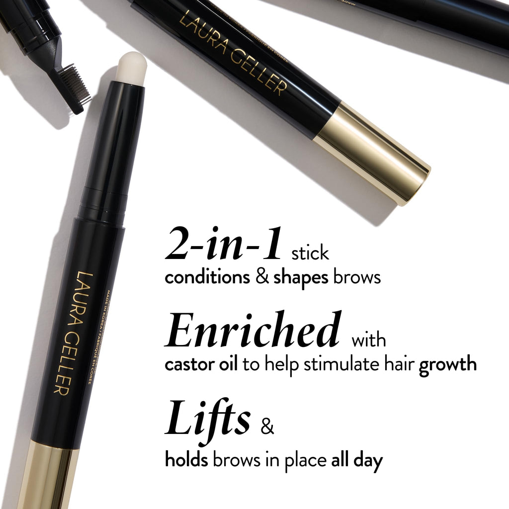 LAURA GELLER NEW YORK Define-n-Tame Brow Lifting Stick - Laminated Full Brows - Wax - Medium Brown