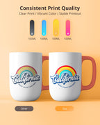 Hiipoo Sublimation Ink Refilled Bottles Work with ET-2800 ET-2903 ET-2980 ET-4800 ET-15000 ET-2803 ET-2850 ET-3760 ET-4760 Inkjet Printer Heat Press Transfer on Mugs T-Shirts Pillows Phone Case