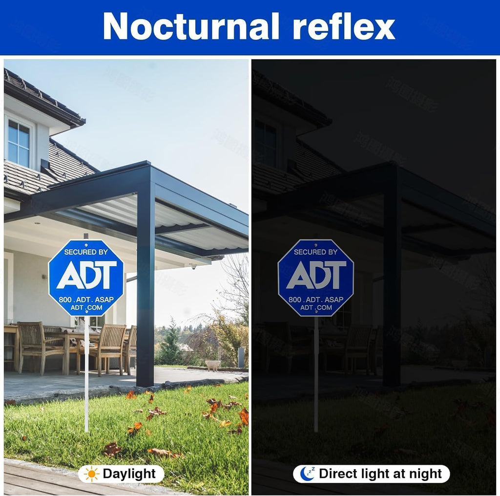 ADT Security Sign - Heavy Duty 28" 100% Aluminum Yard Sign with Stake for Weather-Resistant Protection