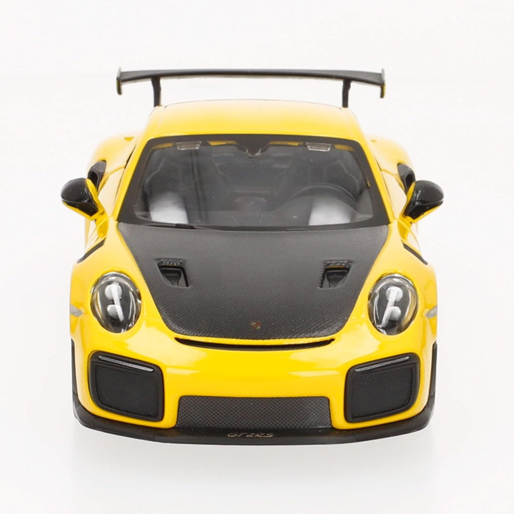 Buy now Maisto Porsche 911 GT2 RS Yellow with Carbon Hood and Gold Wheels Special Edition 1/24 Diecast Model Car at indiglob india
