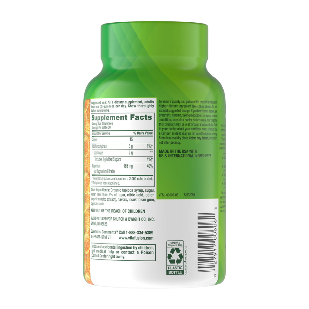 Vitafusion Magnesium Citrate Gummy | 165mg | 60 Gummies | for Adult Women & Men | Orange Vanilla Flavor | Gluten-Free Vitamin Supplement