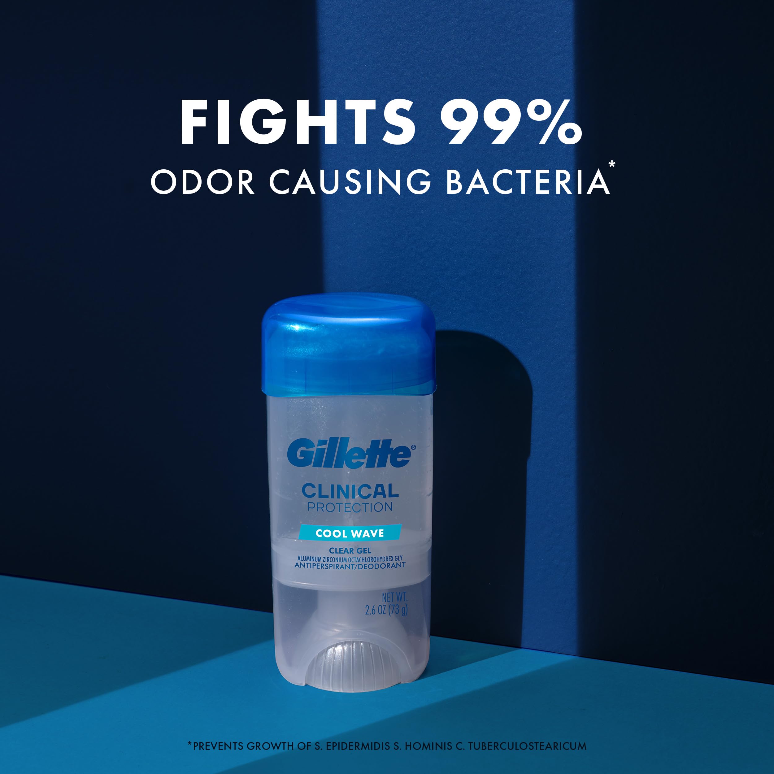 Buy now Gillette Clinical Antiperspirant and Deodorant for Men, 72hr Sweat & Odor Protection, Long Lasting Freshness, Anti-White Mark Technology, Clear Gel, Cool Wave Scent, 2.6 oz at indiglob india