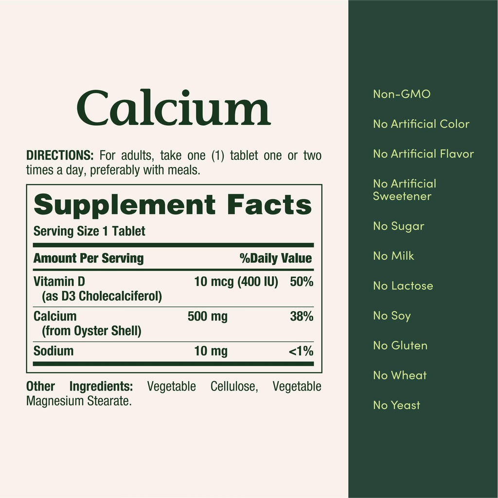 Nature's Bounty Calcium Plus 400 IU Vitamin D3, 300 Tablets | Immune Support & Bone Health