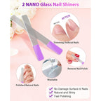 Buy now Glass Nail File and Nail Shiner, 4PC Crystal Nail File and Nano Glass Nail Buffer, Premium Set with Case, Professional Manicure Tool Fingernail Czech File for Natural Nail, Gift for Women and Girls at indiglob india