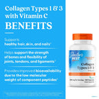 Buy now Doctor's Best Collagen Types 1 & 3 with Vitamin C, Non-GMO, Gluten Free, Soy Free, Supports Hair, Skin, Nails, Tendons & Bones, 500 mg, 240 Caps (DRB-00263) at indiglob india