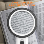 Handheld Magnifying Glass with Light Double-Layer Glass Lens for Reading