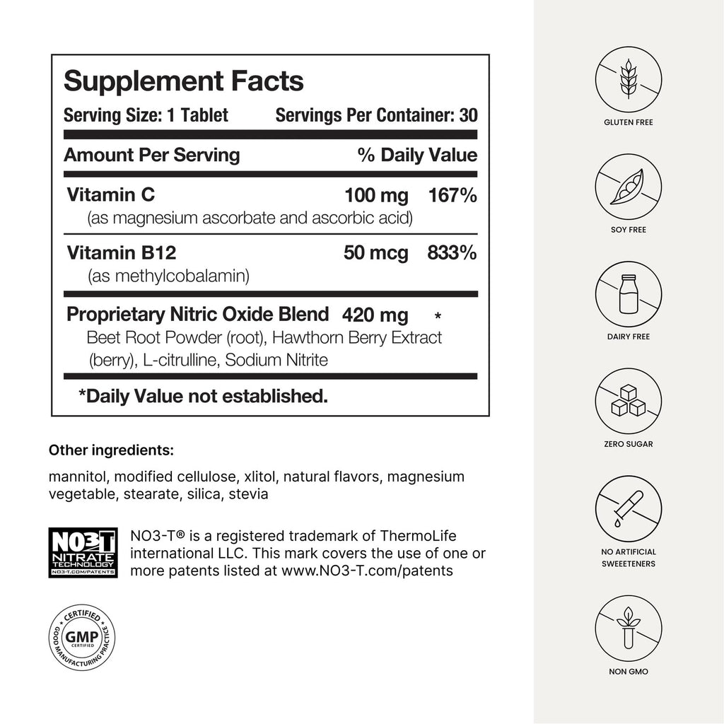 HumanN Neo40 Daily Heart & Blood Circulation Supplements to Boost Nitric Oxide - Supports Blood Pressure - from Maker of SuperBeets -Includes 30 Dissolvable Tablets - Tasty Fruity Flavor