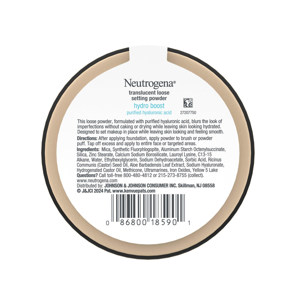 Buy now Neutrogena Hydro Boost Translucent Loose Setting Powder with Purified Hyaluronic Acid for Smooth Skin, Blurs Imperfections and Sets Makeup, Lightweight Face Powder, .44 oz at indiglob india