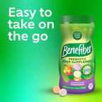 Benefiber Chewable Prebiotic Fiber Tablets, Assorted Fruit Flavors, 100 Ct | Plant-based Prebiotic Fiber, Supports Gut Health by Nourishing Good Gut Bacteria, GLP-1 Support for Digestive Health