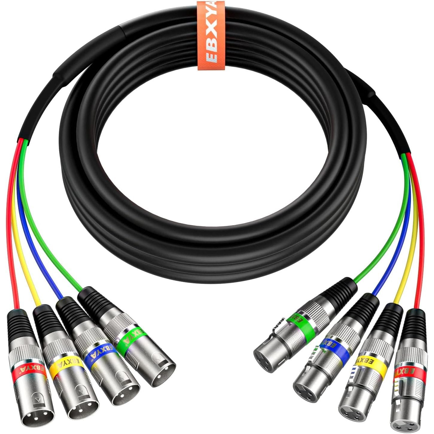 Buy now EBXYA 3 Ft XLR Snake Cables 4 Colored, 4-Channel Microphone Patch Cable XLR Male to Female, Recording Snake for Live, Recording, Studios 2 Pack 1 Pack 15 Feet at indiglob india