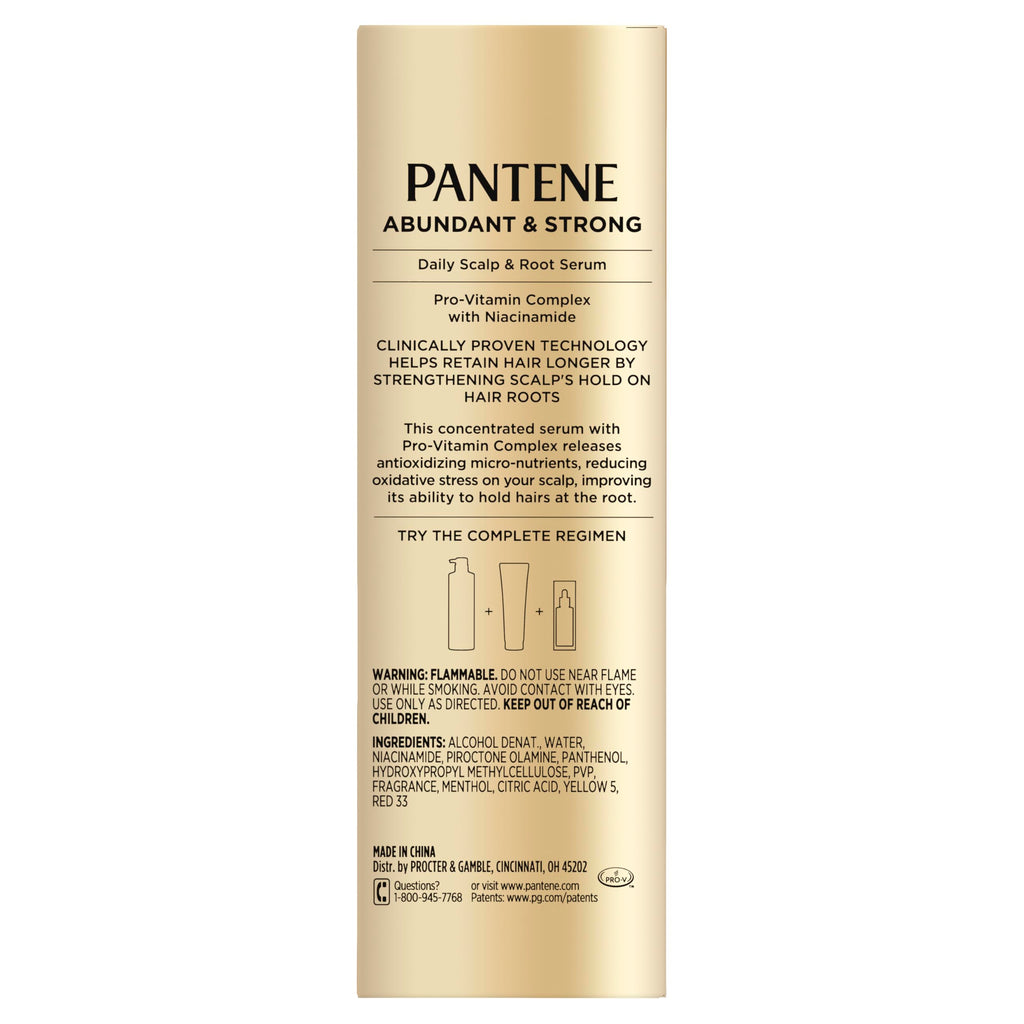 Pantene Abundant & Strong Daily Scalp Serum, Strengthens Scalp’s Hold on Roots, 2 oz