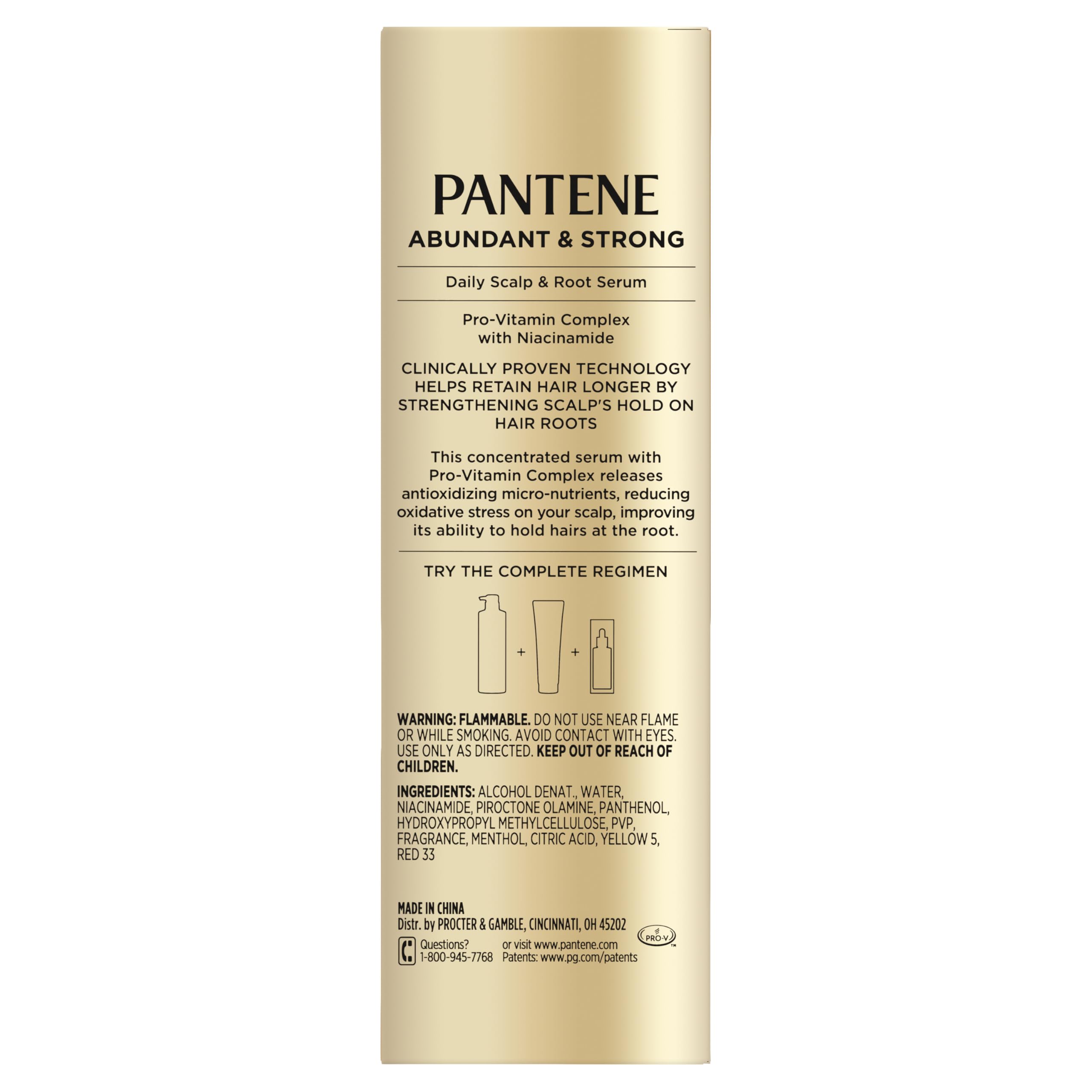 Pantene Abundant & Strong Daily Scalp Serum, Strengthens Scalp’s Hold on Roots, 2 oz