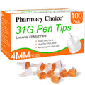 Pen Tips 31G x 4mm(5/32") Universal Fit, Sterile，Ultra-Thin Wall Technology. Comfortable and Precise，100 Count
