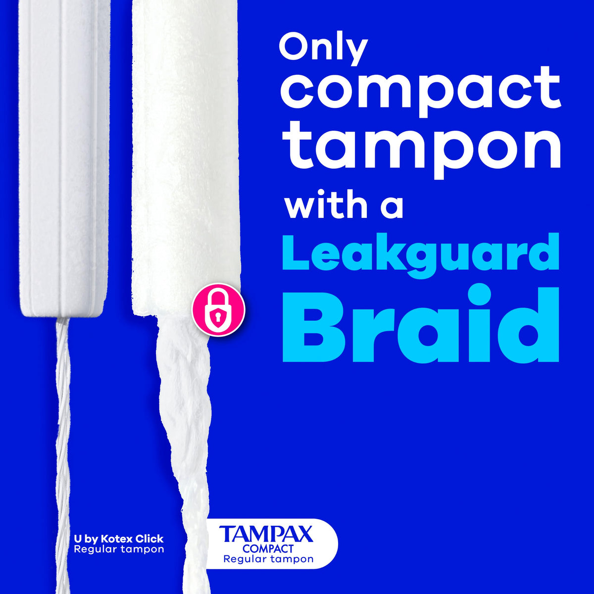 Tampax Compact Pearl Tampons for Women Multipack, with LeakGuard Braid & Extendable Applicator, Super/Super Plus Absorbency, Compact Extendable Applicator, Unscented, 30 Count