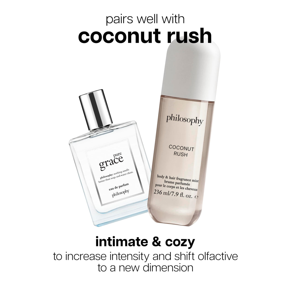 philosophy pure grace eau de parfum - crisp & clean women's perfume - with notes of water lily, leafy greens & musk - long lasting fragrance - 2 fl oz