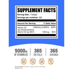 BulkSupplements.com Vitamin D3 + K2 5000 IU Softgels - D3 K2 Supplement, for Immune Health - Gluten Free, 1 Softgel per Serving, 365 Count (Pack of 1)