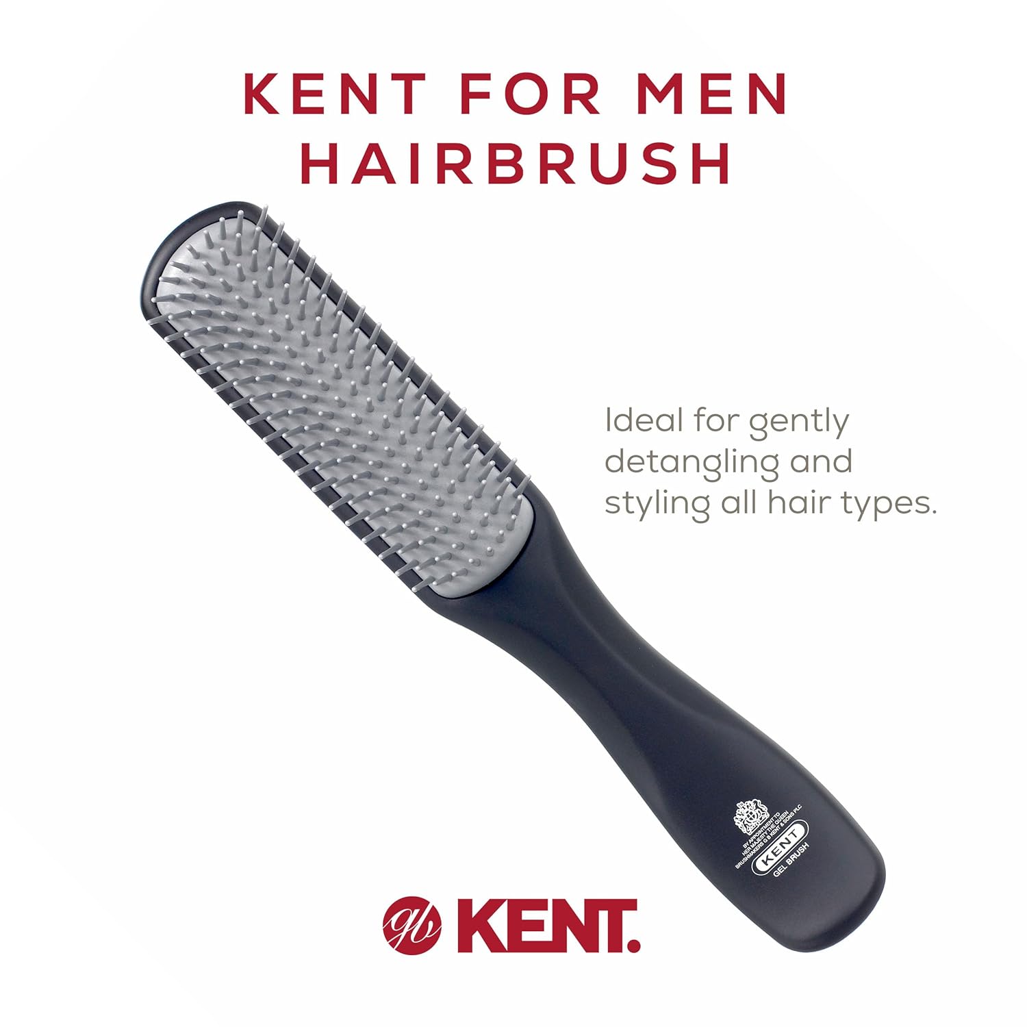 Buy now Kent KFM3 Gel Styling Hair Brush for Men, 9 Row Men's Hair Brush with Ionic Anti Static Bristles, Detangling and Smoothing Short to Medium Length Hair at indiglob india