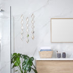 Buy now Amyhill Set of 3 Teardrop Mirror Wall Decor 23.6 x 2.7 x 0.2 Inches Rustic Farmhouse Decorative Long Mirror Creative Boho Art Decor for The Living Room Bathroom Bedroom Entryway (White) at indiglob india