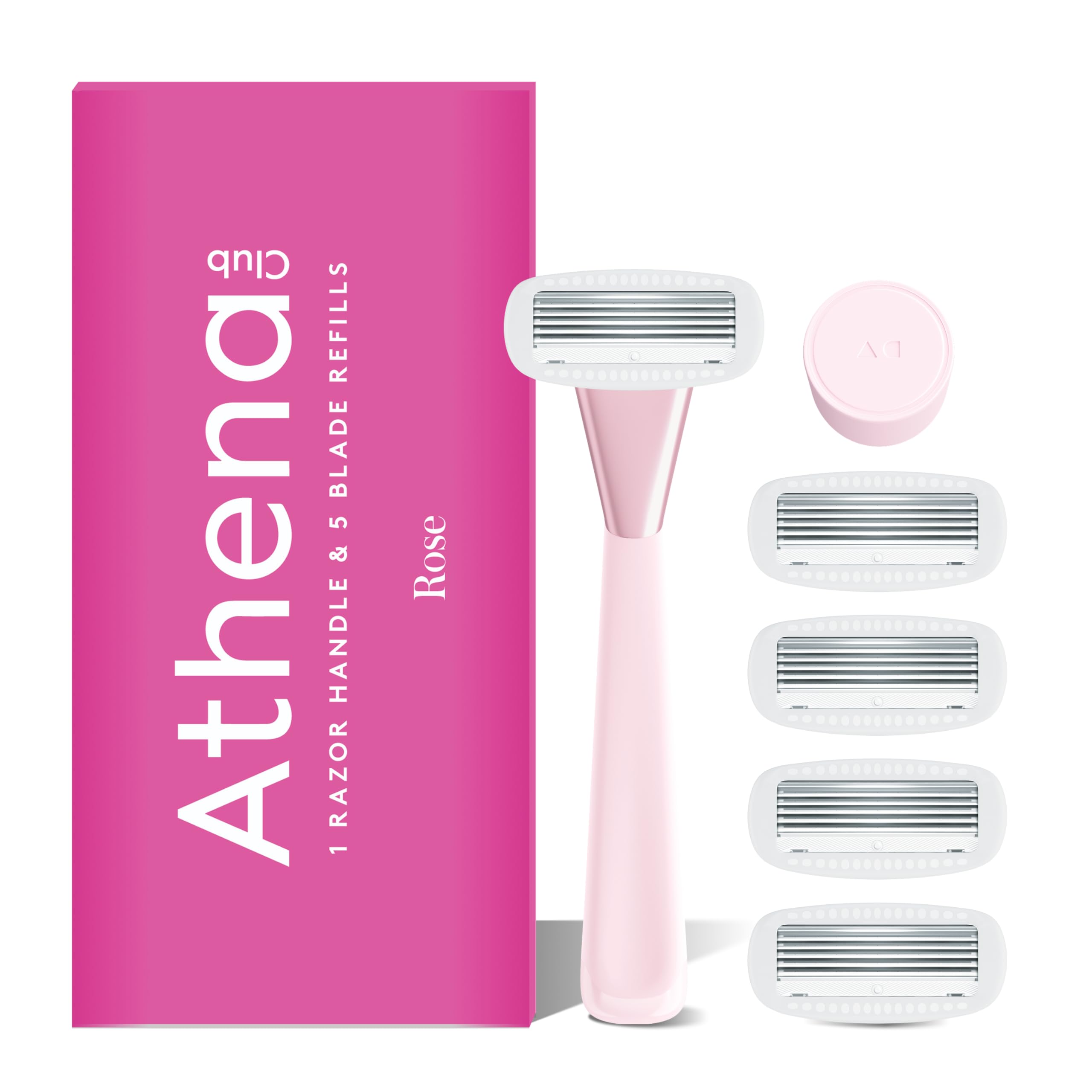 Athena Club Women's Razor Blade Refills, 5-Blade Cartridges, 8 Count | Shea Butter & Hyaluronic Acid Infused Stainless Steel Razors for Women , Great for Sensitive Skin , 8-Pack Refill