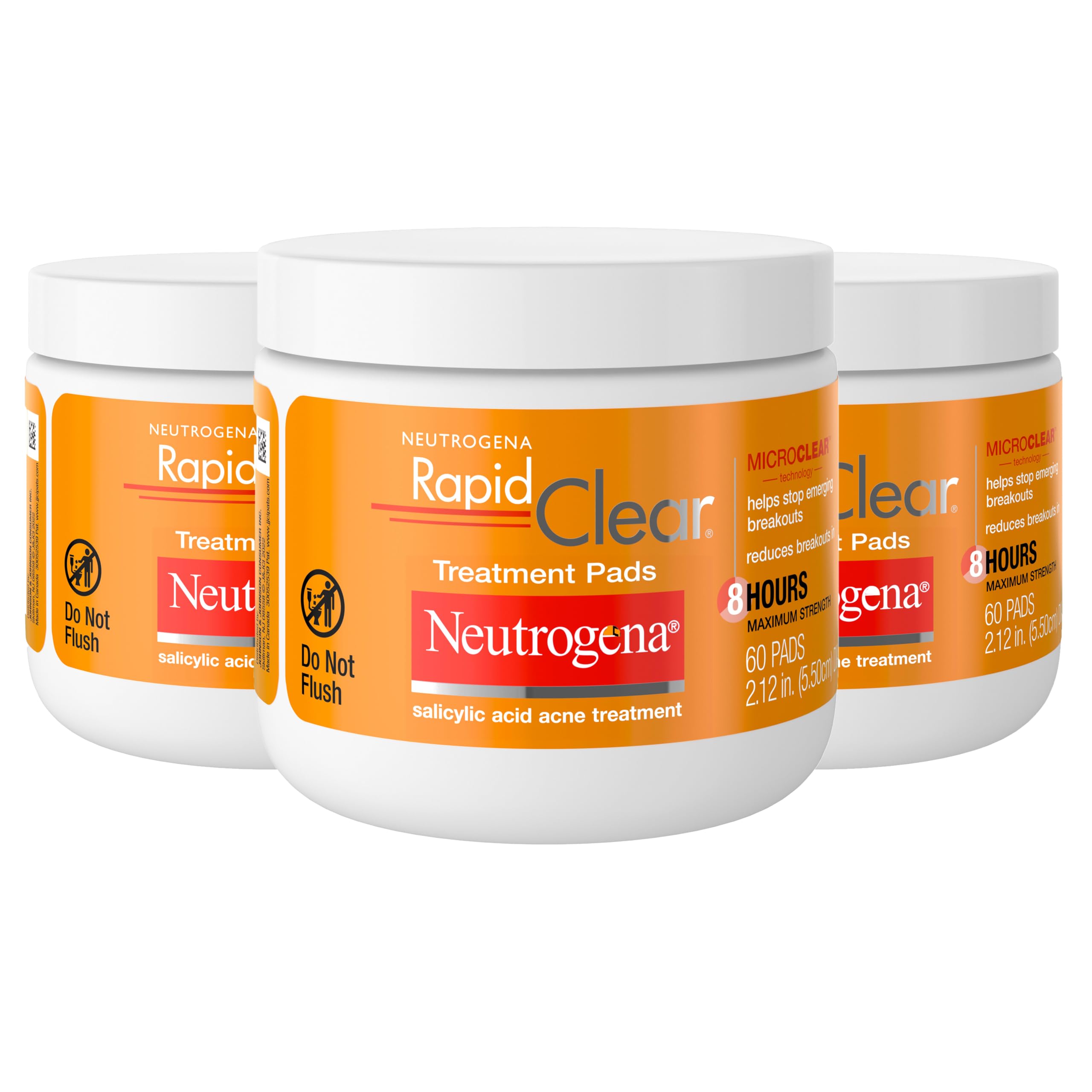 Neutrogena Rapid Clear Acne Treatment Pads, Salicylic Acid, 60 Count