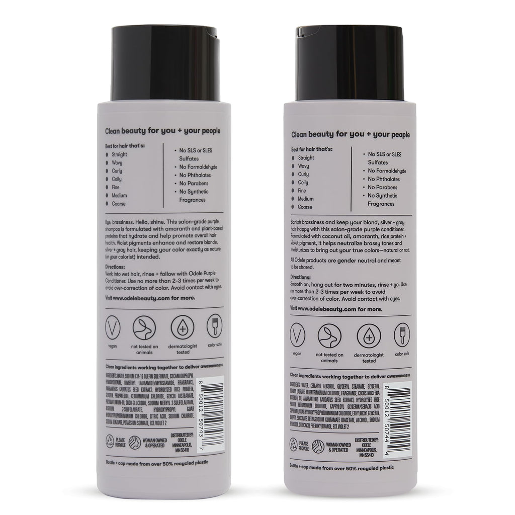 Odele Sulfate-Free Purple Shampoo & Conditioner Set, 13 fl oz Each