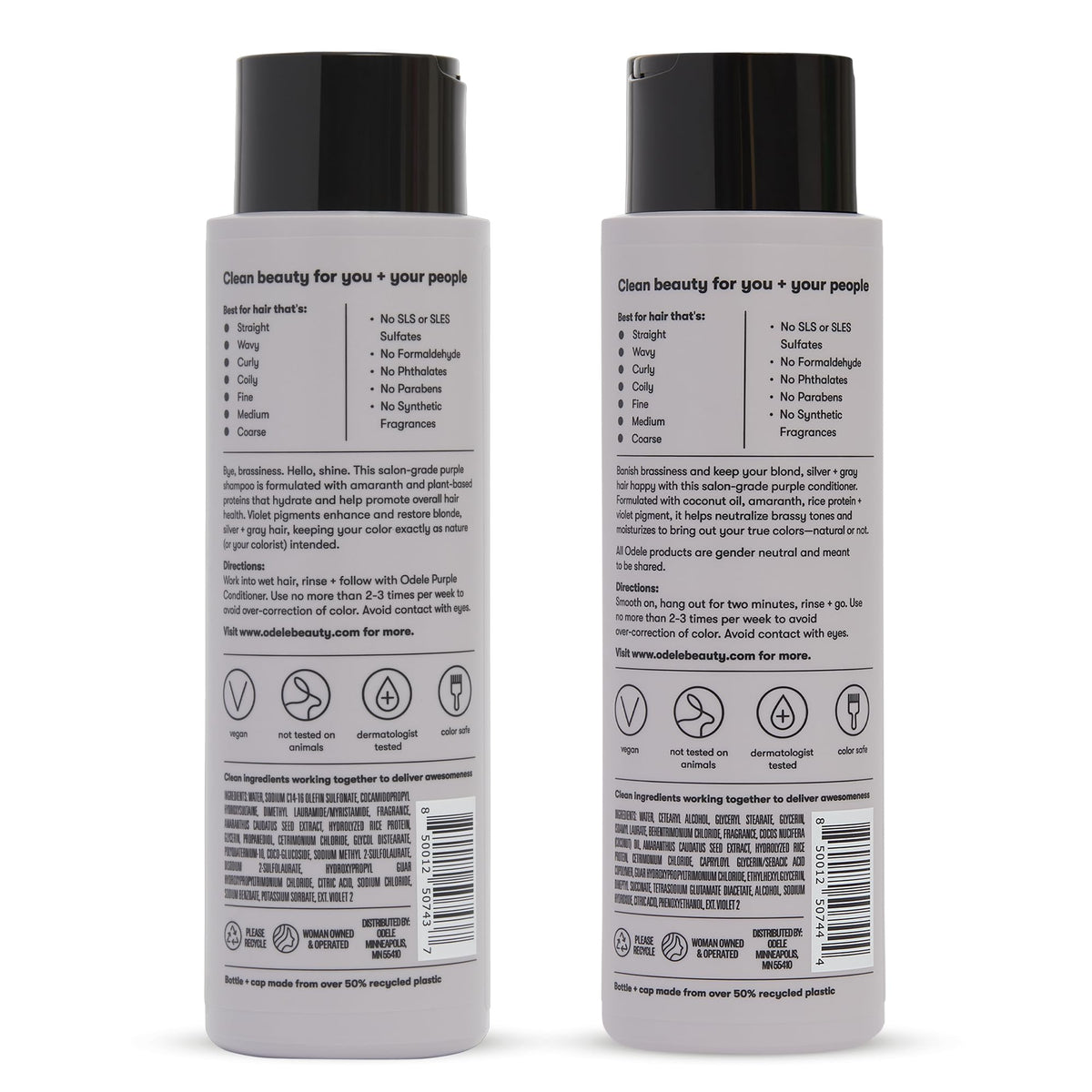 Odele Sulfate-Free Purple Shampoo & Conditioner Set, 13 fl oz Each