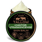 Untamed Organics Beef Tallow Balm for Skin & Face with Castor Oil & Frankincense - 100% Grass-Fed Tallow Face & Body Moisturizer for Dry Sensitive Skin - 2 oz
