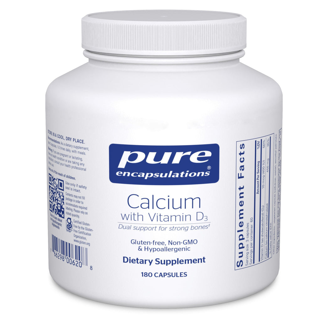 Pure Encapsulations Calcium with Vitamin D3, 180 Capsules