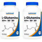 Nutricost L-Glutamine 800mg, 180 Capsules - Gluten Free, Non-GMO