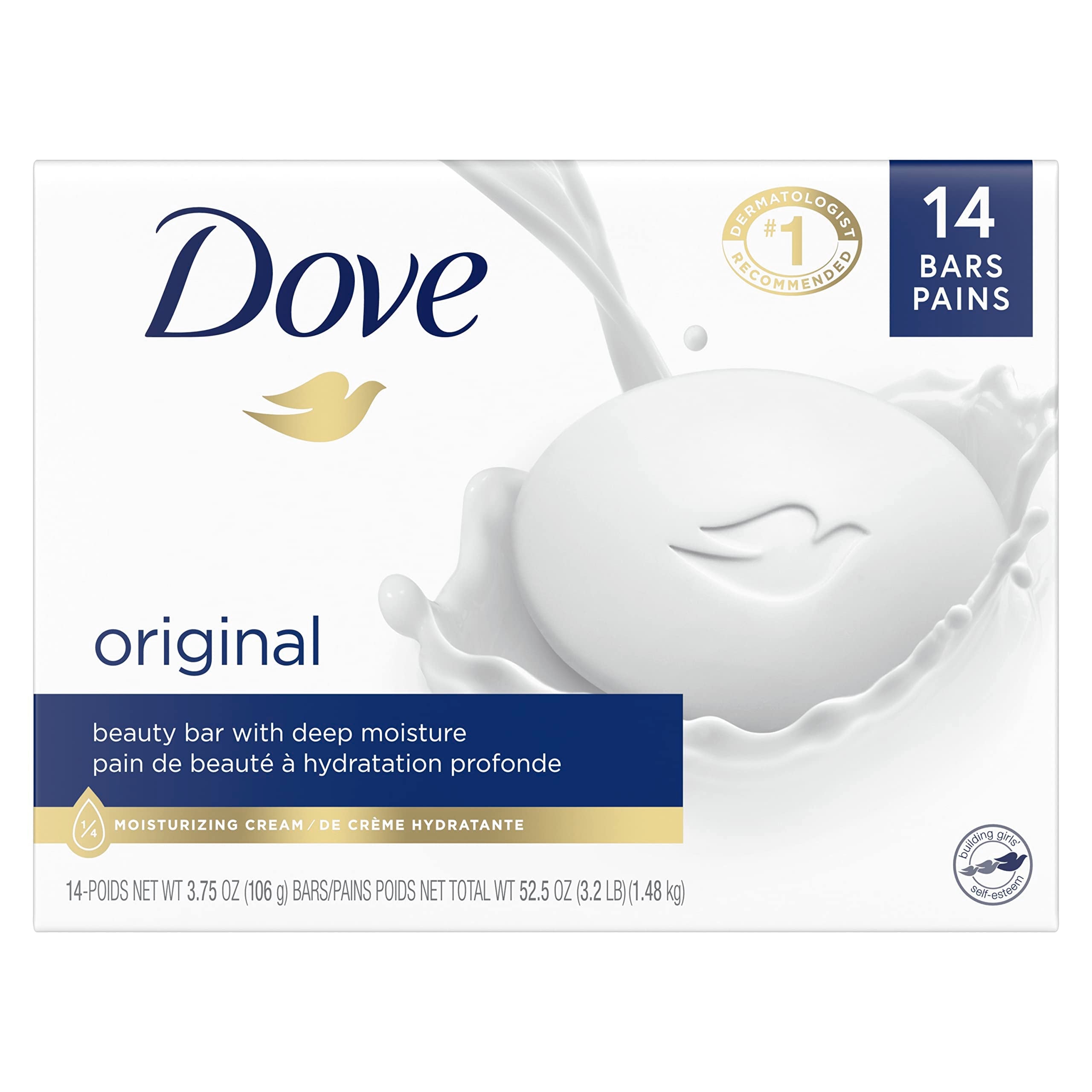 Buy now Dove Beauty Bar Soap Original, for Soft, Smooth Skin, with 1/4 Moisturizing Cream 2.6 oz at indiglob india