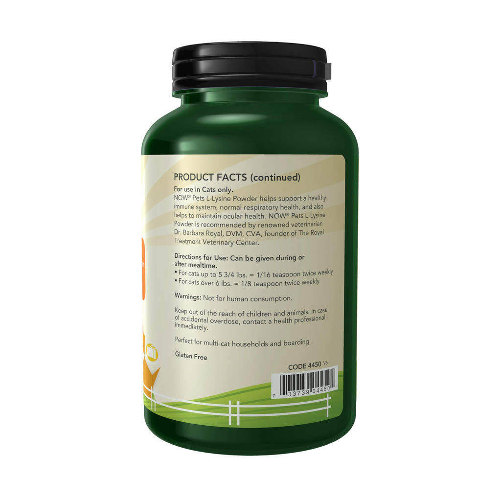 Buy now NOW Pet Health, L-Lysine Supplement, Powder, Formulated for Cats, NASC Certified, 8-Ounce at indiglob india