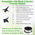 AF-100 Line String Trimmer Weed Eater Spool for Black & Decker 0.065" 30ft