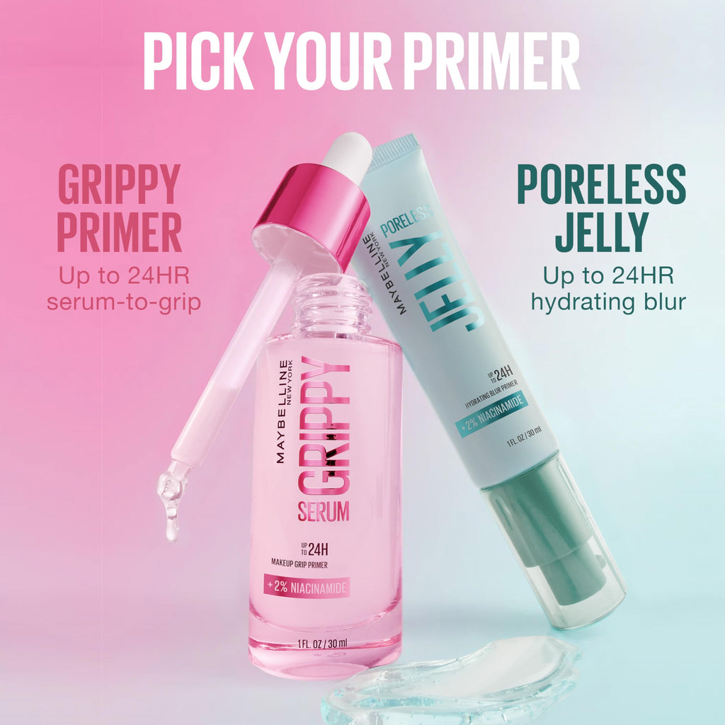 Buy now Maybelline Poreless Jelly Primer, Hydrating, Blurring Makeup Primer with 2% Niacinamide For Up To 24HR Make Up Wear, Clear, 1 Count at indiglob india